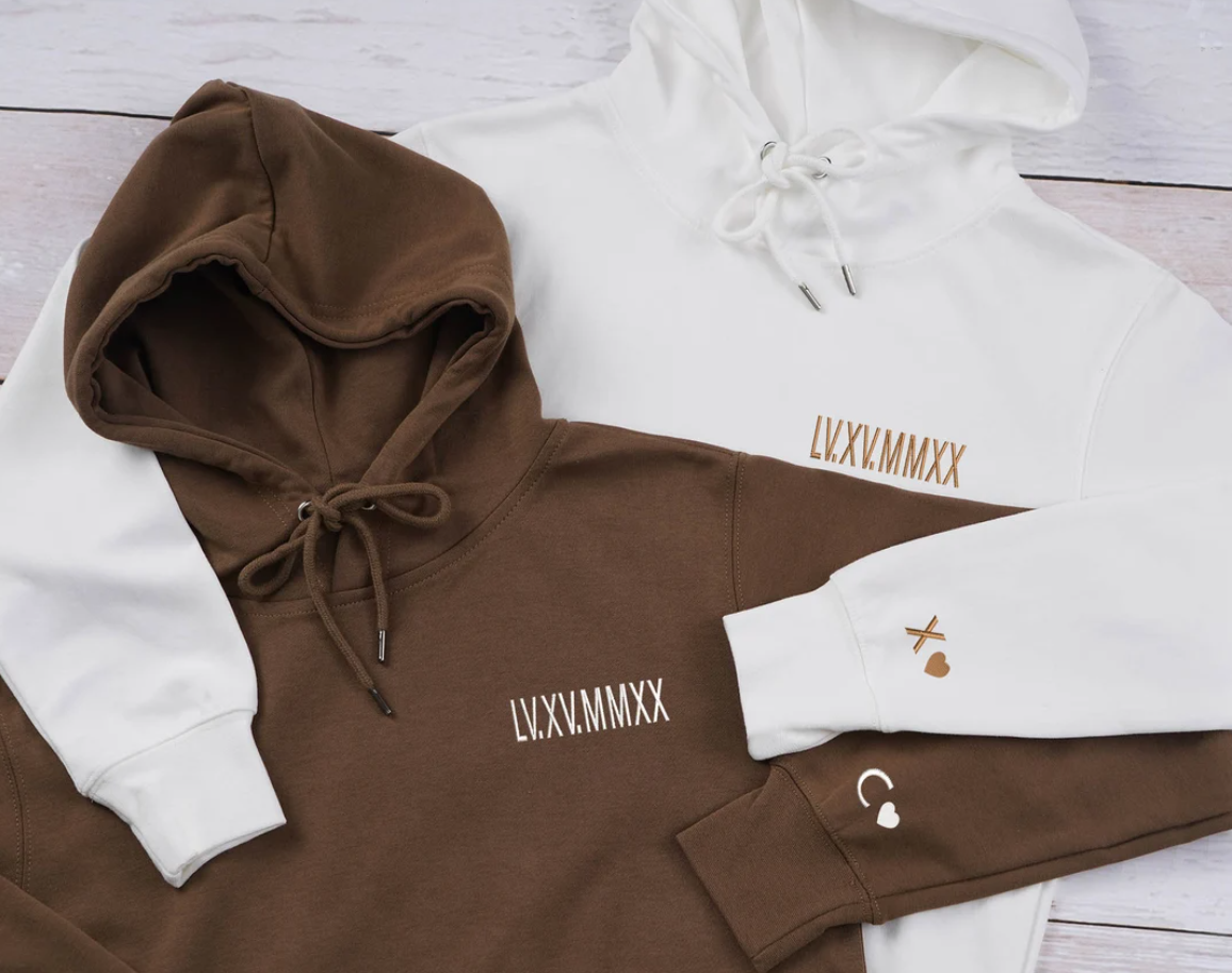 Sudadera Bordada Con Números Romanos Personalizados, Regalo