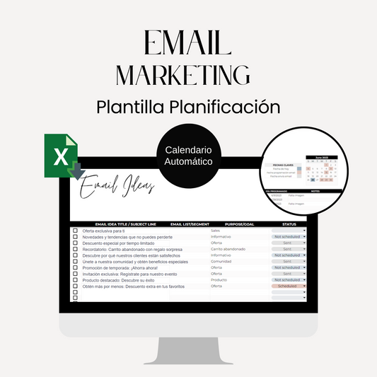 Estrategia Email Marketing - Plantilla Excel