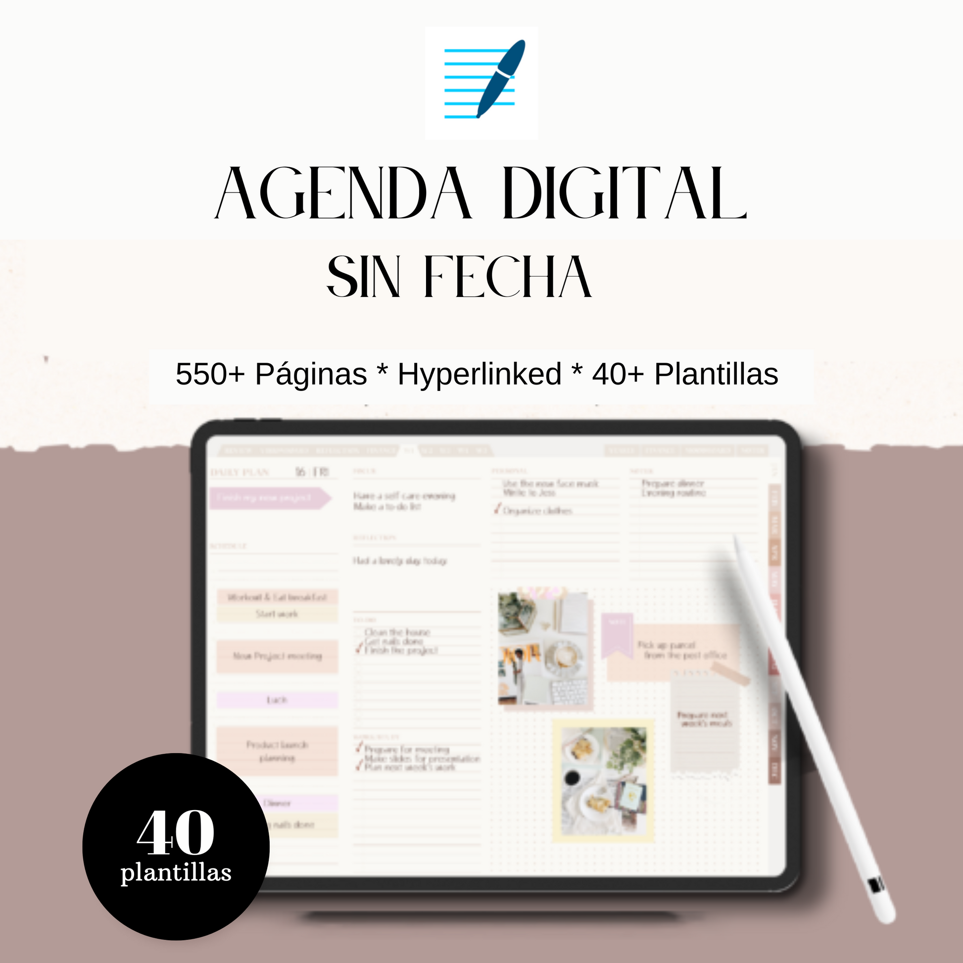 Descargar agenda digital 2024 - Plantilla agenda GoodNotes gratis