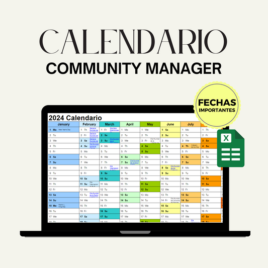 Calendario Community Manager 2024 Excel