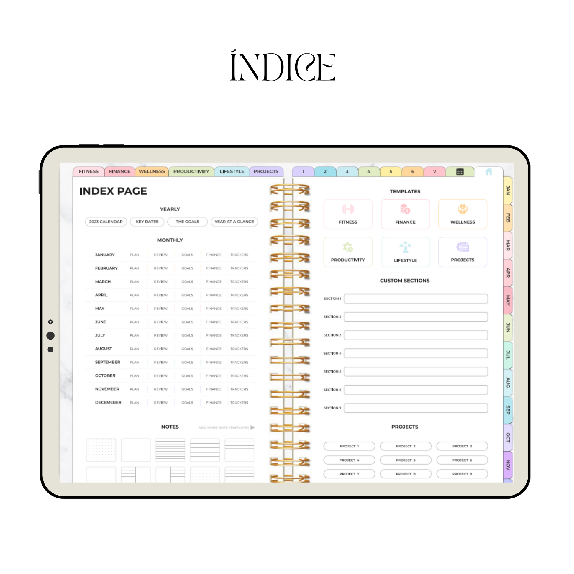 Agenda digital 2024 para iPad. Planificador interactivo en PDF para tablet.  Incluye pegatinas. Úsalo con Goodnotes, Notability o Noteshelf -  México