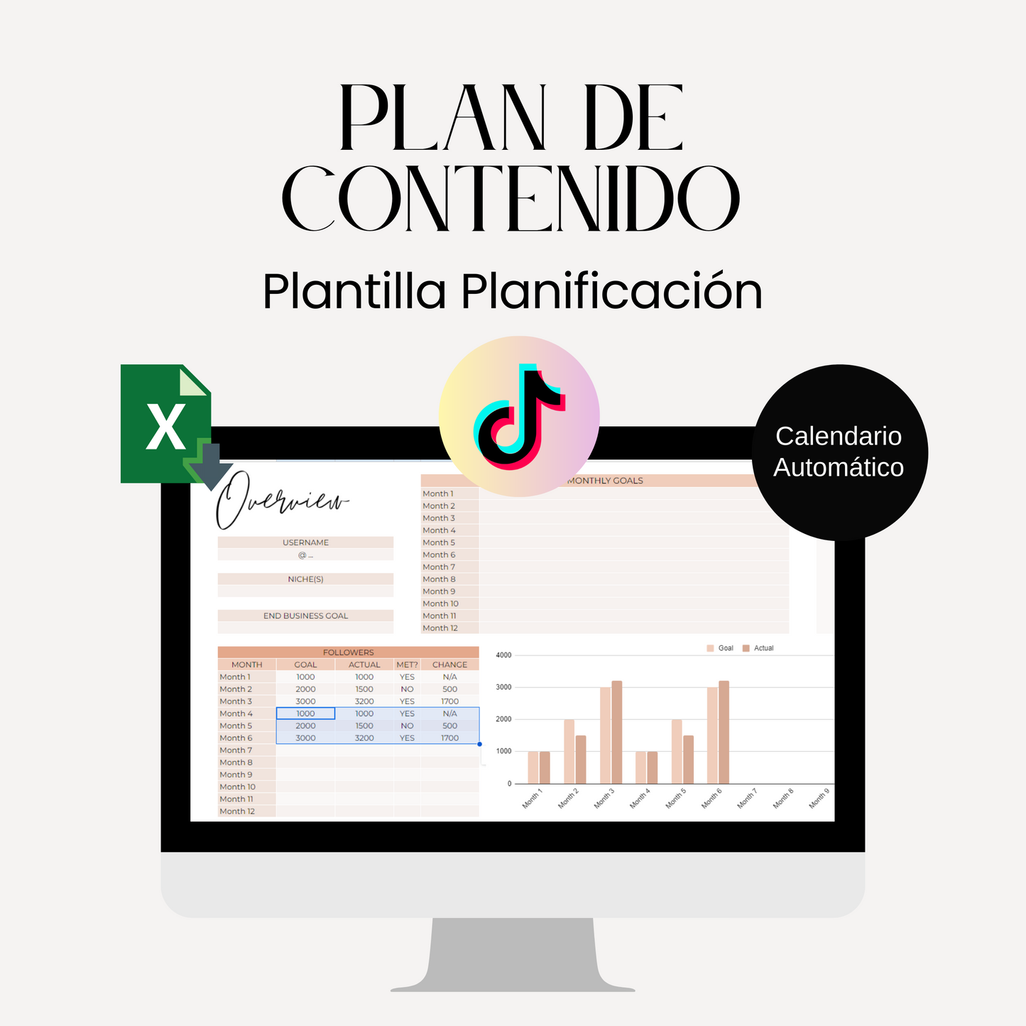 Plan de Contenidos Tiktok - Plantilla para Excel