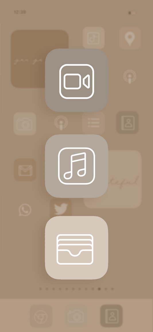Descarga 3 iconos para Iphone IOS14: nude & minimalista