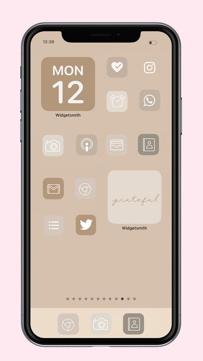Descarga 3 iconos para Iphone IOS14: nude & minimalista