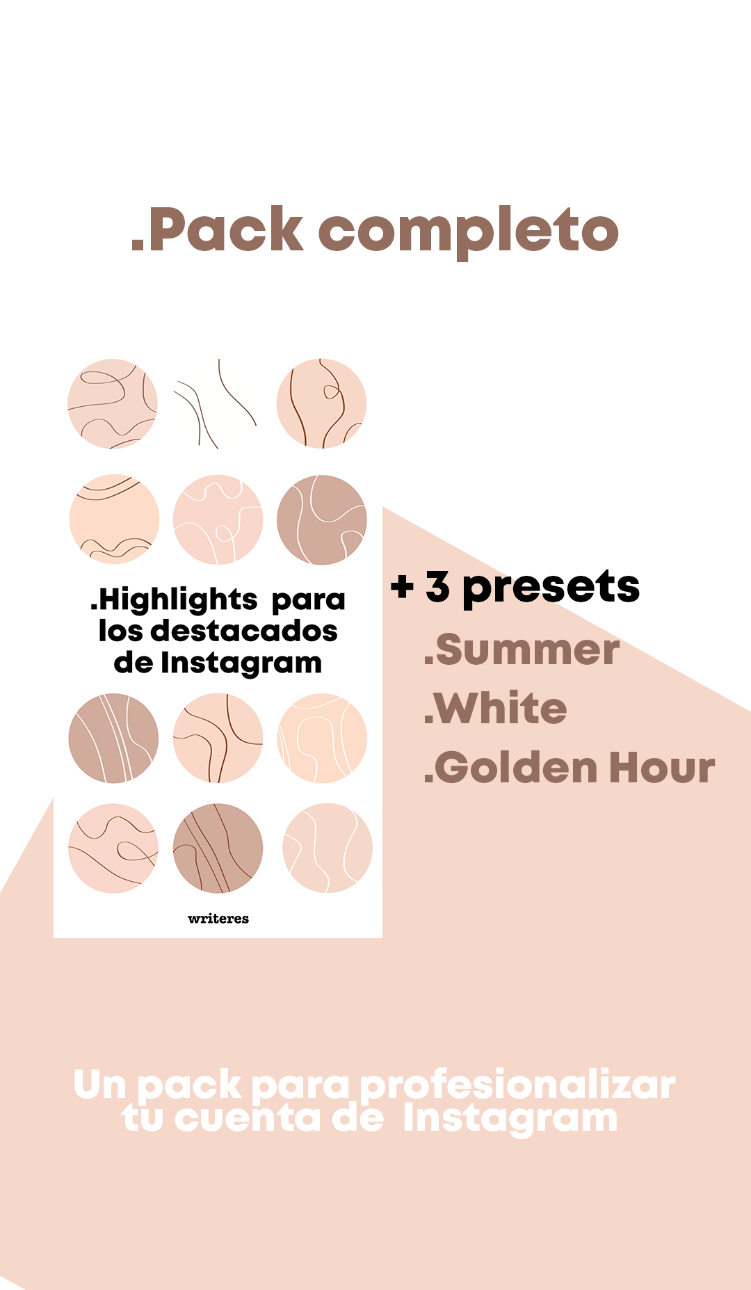 Pack: 43 highlights boho + 3 presets (summer, white & golden hour)