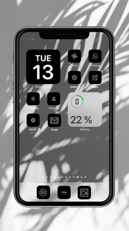 +60 Iconos negros y minimalistas para iOS14