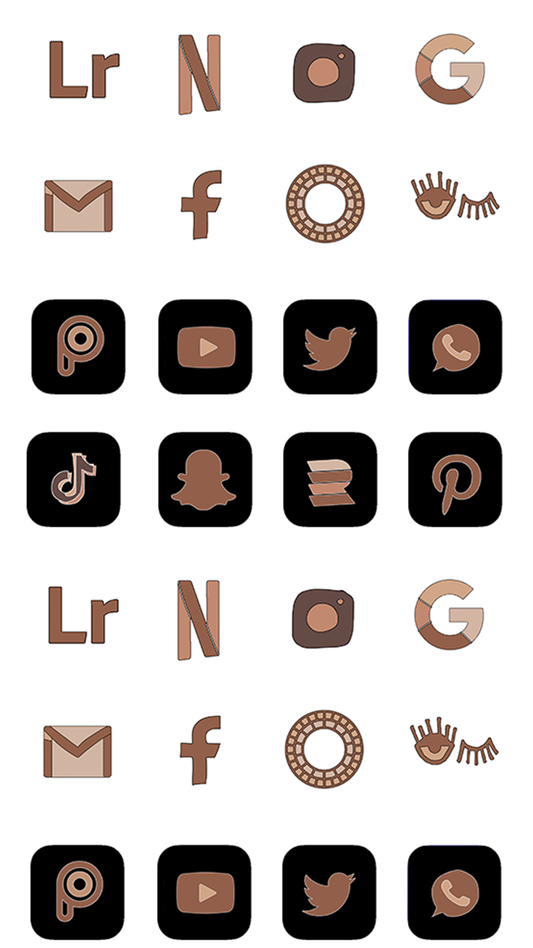Pack de iconos para iOS14, estilo "handwritting"