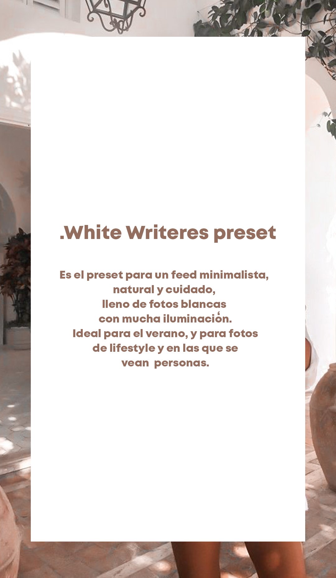 Writeres White Preset